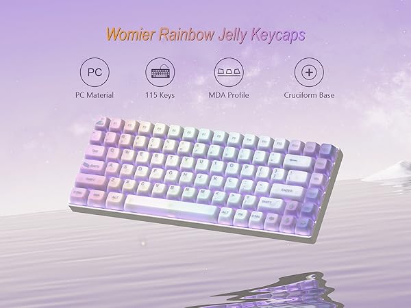 Keyboard Keycaps Jelly - Shine Through keycaps, Transparent Clear Key Cap