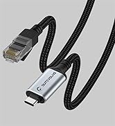 Dutevolns USB C to Ethernet Cable 3.3FT, Type C to RJ45 Nylon Cord, Gigabit Directly Connected, C...