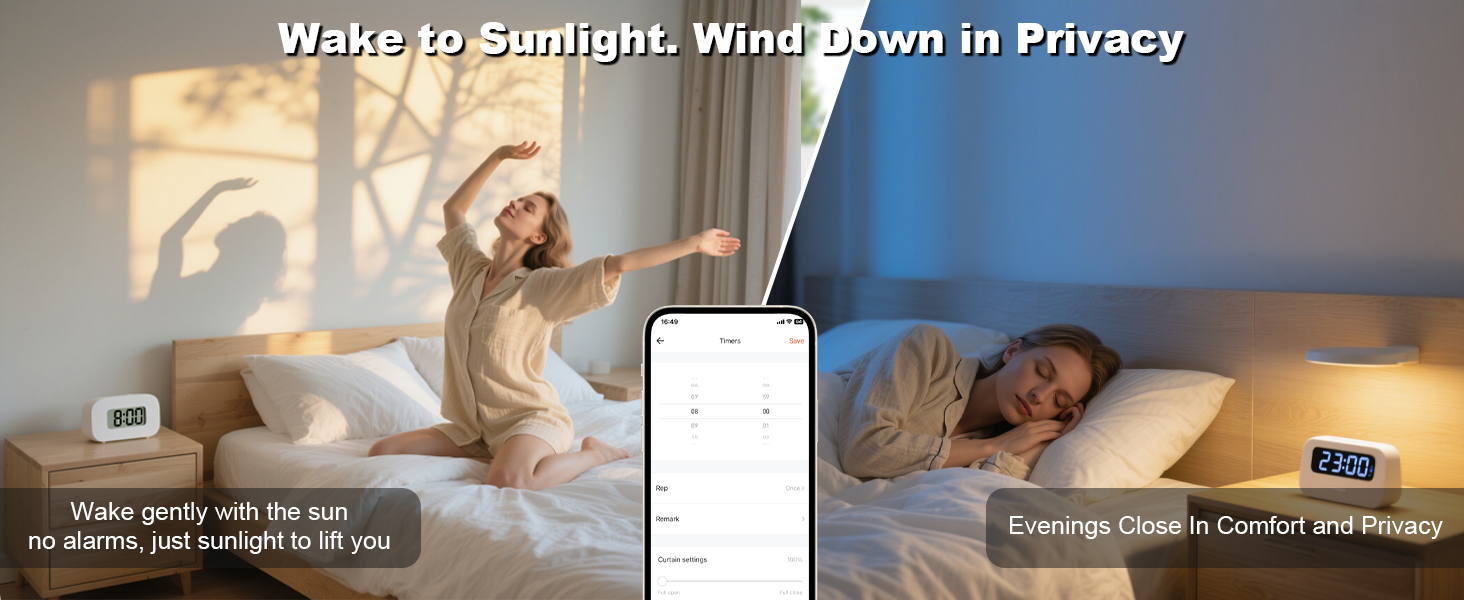 Wake gently with the sun, no alarms, just sunlight to lift you