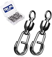 9KM DWLIFE Ball Bearing Fishing Swivels Snaps with Oval Split Rings, Power Snaps Quick Change Fis...