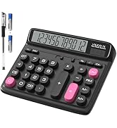 Desktop Calculator with Extra Large 5-Inch LCD Display, 12-Digit Two Way Power Solar & Battery Of...