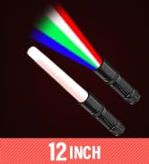 RoadHero [2 Pack 12inch Multi-Color LED Flashlight Traffic Control Wand, 4 Colors in 1, Safety Si...