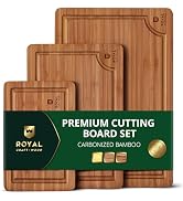 ROYAL CRAFT WOOD Wooden Cutting Boards for Kitchen Meal Prep &amp; Serving - Bamboo Wood Serving Boar...