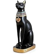 Ni-JASW 12 inch Tall Black Egyptian Cat Goddess Bastet Statue, Ancient Egypt Bast Figurines Home ...