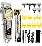 HIENA PRO Hair Clippers for Men T-Blade Trimmer Set, Men Professional Cordless Rechargeable Barbe...