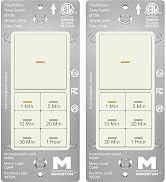 Minoston 60 Minutes Countdown Timer Switch, 1 Hour in-Wall Timer Switch 1-5-10-20-30-60Min for Ba...
