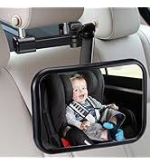 Baby Car Mirror for Middle Seat - Flexible Arm 360° Rotation Safer Car Seat Mirror Clear View for...