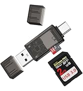 SD Card Reader, Dual Slots Memory Card Reader USB Type C to Micro SD Card Adapter for Google Pixe...