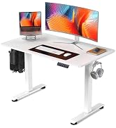 Veken 48 Inch Electric Standing Desk, Height Adjustable Sit Stand Up, Wood Desktop, Work Home Off...