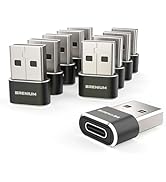 Brenium USB to USB C Adapter - iPhone 15, 16 Charging and Data Converter Type C Female to Type A ...