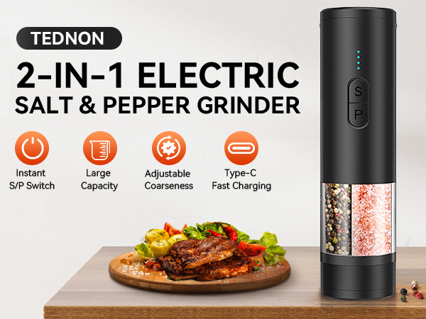 electric salt and pepper grinder set