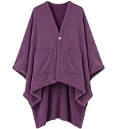 Wearable Blanket Cozy Premium Chenille Shawl Blanket with Pockets Blanket