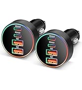 USB C Car Phone Charger, 2Pack 4-Port 90W Super Fast Charging Cigarette Lighter Adapter Multiport...