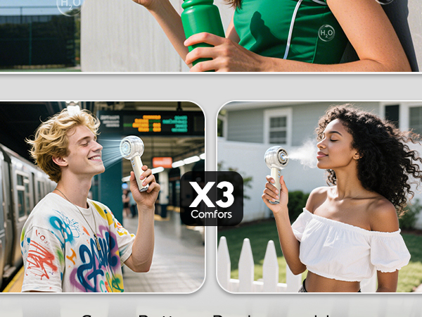 portable mini fan portable rechargeable fan hand held fan with water mist personal misting fan