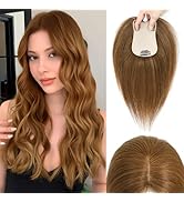 Hair Toppers for Women Real Human Hair, 360° Cover Middle Part Human Hair Toppers for Women with ...