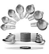 Stainless Steel Measuring Cups &amp; Spoons Set, EWFEN Kitchen Tools Nesting Measuring Cups and Spoon...