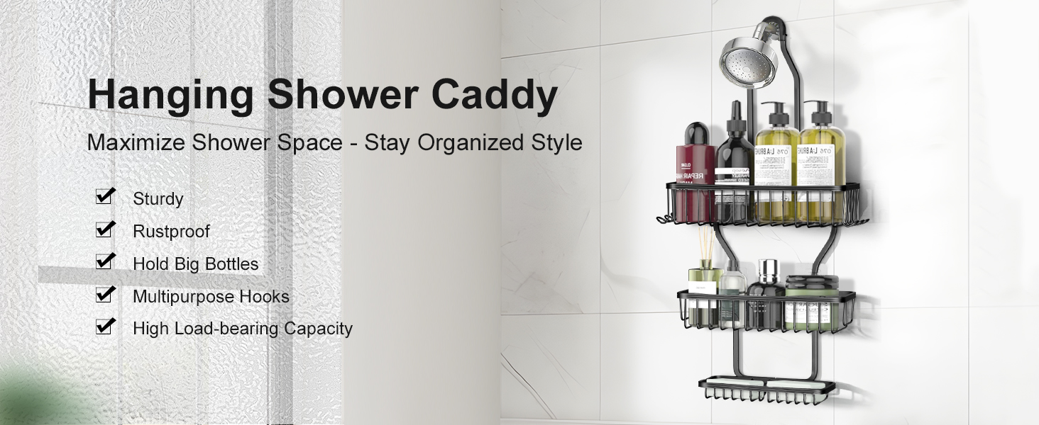 over the shower head caddy