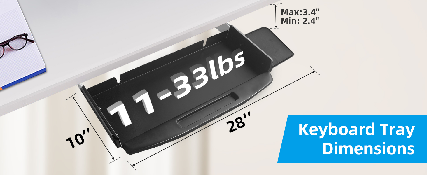  keyboard tray under desk slide