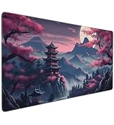 Buslint Japanese Landscape Gaming Mouse Pad, 35.4 x 15.8 inches, Extended Desk Mat with Non-Slip ...