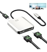 Minthouz USB C to Dual HDMI Adapter, USB c hub Dual 4K@60Hz Dual HDMI Output + 100W PD Power Deli...