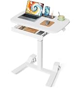 JOY worker Rolling Desk Adjustable Height, Mobile Standing Desk with Drawer | 28" Small Portable ...