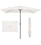 JEAREY 6.5x10 ft Rectangular Patio Umbrellas Rectangle Outdoor Umbrella with Push Button Tilt and...
