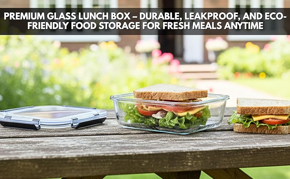 5-Pack Borosilicate Glass Food Containers 35oz, Meal Prep Containers