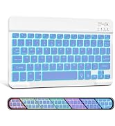 XIWMIX Ultra-Slim Wireless Bluetooth Keyboard-7 Colors Backlit Universal Rechargeable Portable Ke...