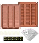 Fimary 2 Pcs Chocolate Bar Mold Deep Dubai Stuffed Thick Candy Mold Silicone Molds for Filling Kn...