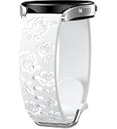 DaQin Glossy Floral Engraved Bands Compatible with Galaxy Watch 7 6 5 4 40mm 44mm/5 Pro/ 6 Classi...