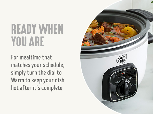 GreenLife, Ceramic Nonstick, PFAS-Free, Non-Toxic, Slow Cooker, Electrics