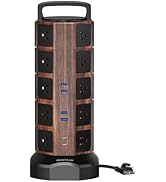 Power Strip Tower Surge Protector 1050J, JACKYLED 20 AC Outlets 6 USB Ports, 13A Desktop Electric...