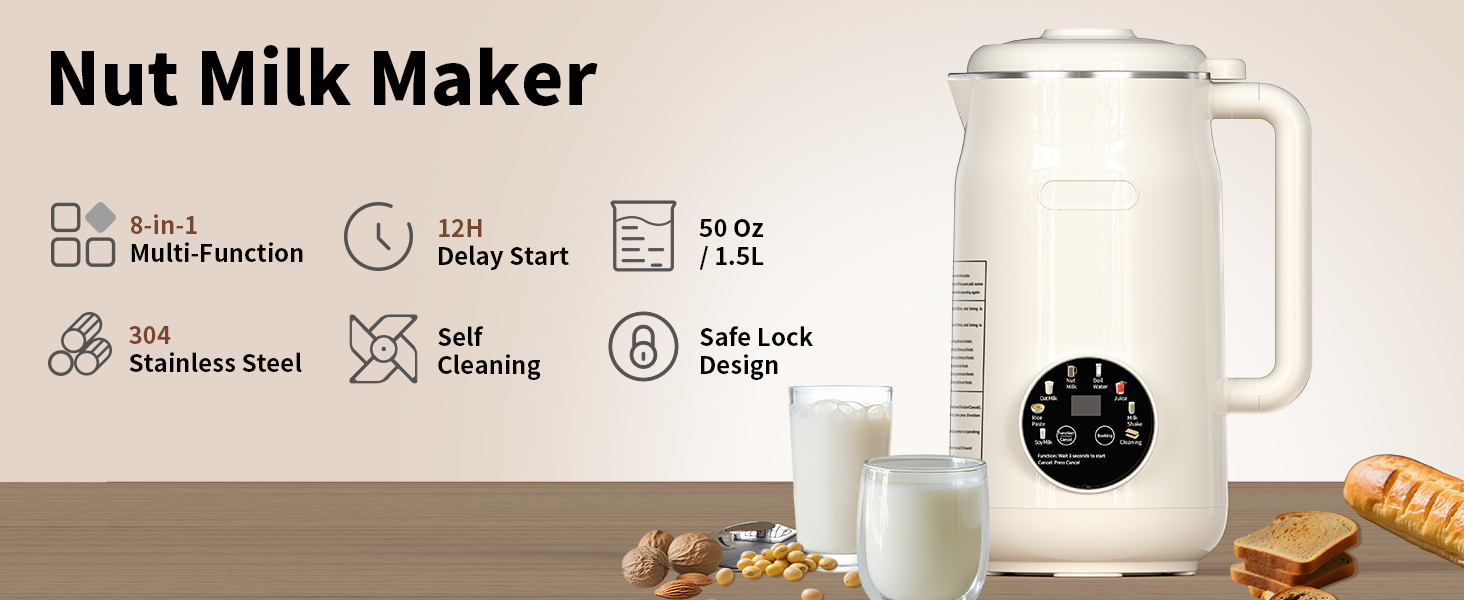 8 in 1 nut milk maker machine automatic soy milk maker blender