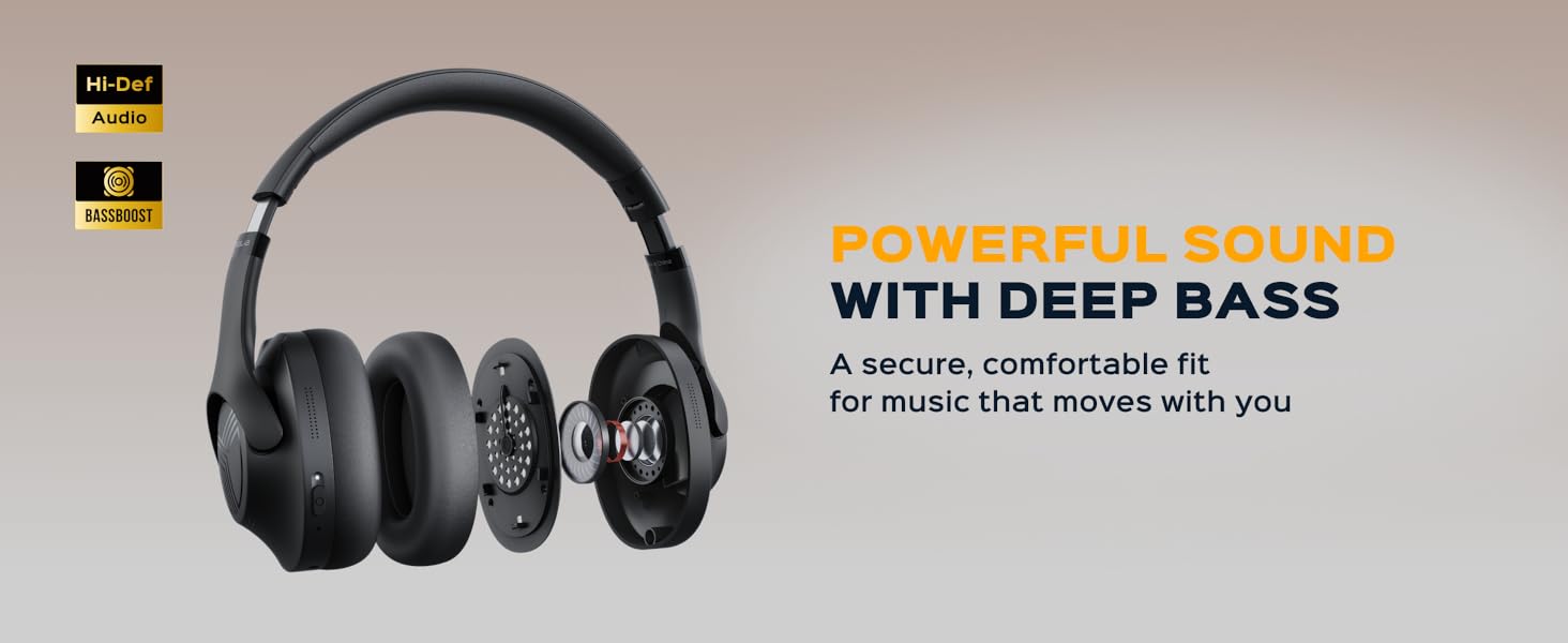 Powerful sound with deep bass