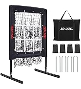 ZEALFEEL Baseball Pitching Net, 9 Hole Pitching Target Net with Strike Zone, 5 Height Adjustable ...