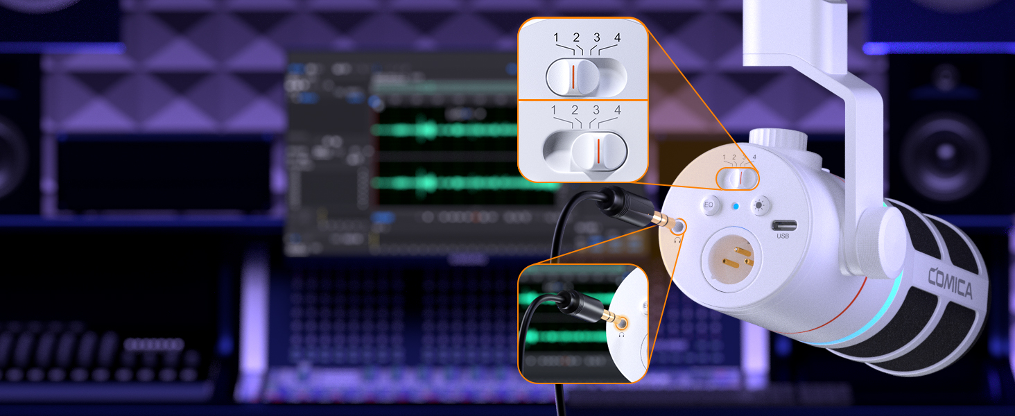 dual streaming microphone with Real-Time Monitoring