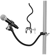 Mippko Gooseneck Microphone Stand,19.69" Flexible Adjustable Arm Super Crab Clamp Mic Clip 3/8"-1...