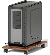 Akxomel PC Stand for Floor, 14.2''D x 9.4''W Mobile Computer Tower Stand with 4 Rolling Caster Wh...