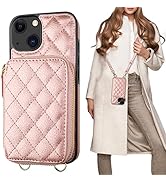 Bocasal Crossbody Wallet Case for iPhone 13, RFID Blocking PU Leather Zipper Handbag Purse Flip C...