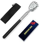 Bear Claw Back Scratcher with Gift Bag - Portable Metal Stainless Steel Telescoping Massage Tool ...