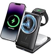 3-in-1 Wireless Charging Stand with Magnetic Feature, Compatible with iPhone 16/15/14/13/Pro/Max,...