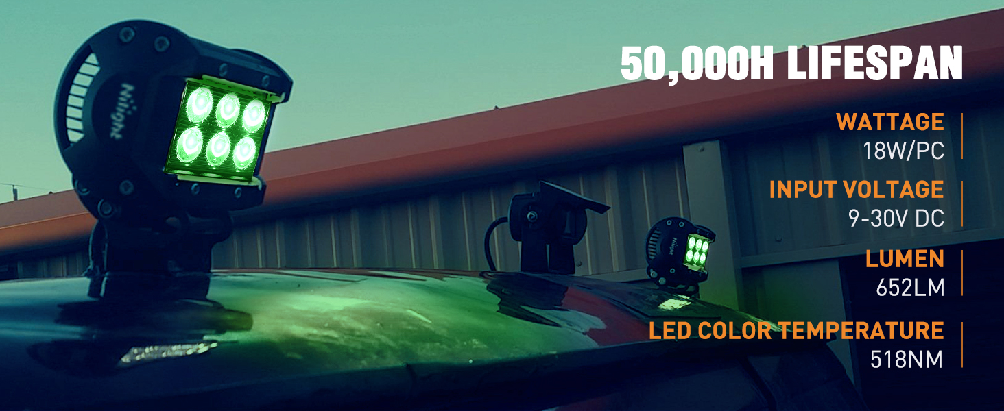 Green light pods Hunting Lights led fog lights for trucks led spot lights for trucks off road