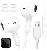 USB Headphones 7.5FT Long Cord Computer Headset Wired Earbuds Lightweight In-Ear Noise Isolation ...