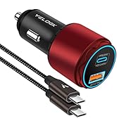 VELOGK Super Fast Type C Car Charger [73W Turbo], Metal Adaptive 55W 45W PPS/PD&amp;QC3.0 USB C Car A...