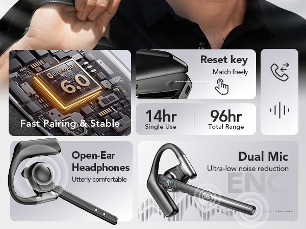 960mAh Large-Capacity Charging Case | Worry-Free Battery Life