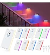 WILLED Motion Sensor Night Light, RGB &amp; Warm White Stair Lights Indoor, Rechargeable Color Changi...