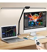 OUTON 29.5" LED Desk Lamp with Clamp for Home Office, 24W Eye-Caring Architect Desk Lamp for Dual...