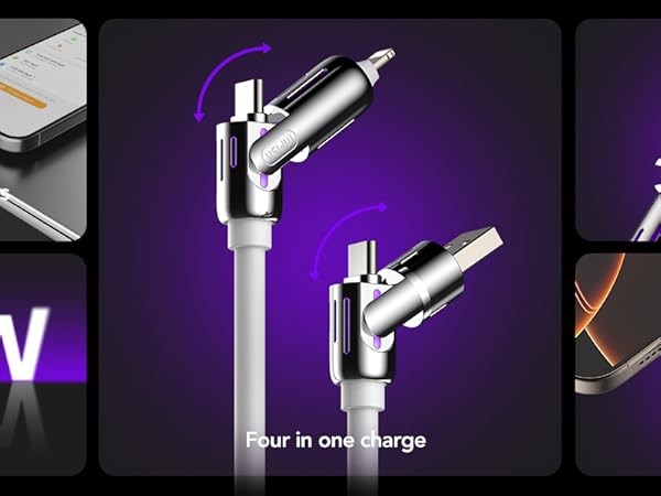 MFish 4-in-1 Universal USB Charging Cable with Carrying Case