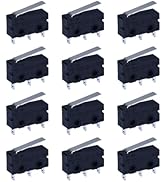 12Pcs Micro Limit Switch 125 250V AC 5A SPDT 1NO 1NC Micro Switch Normally Open Close Momentary L...