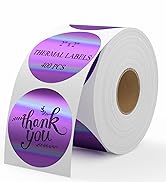 BESTIKER 2 Inch Circle Holographic Thermal Sticker Labels Purple, 400pcs Printable Round Thermal ...